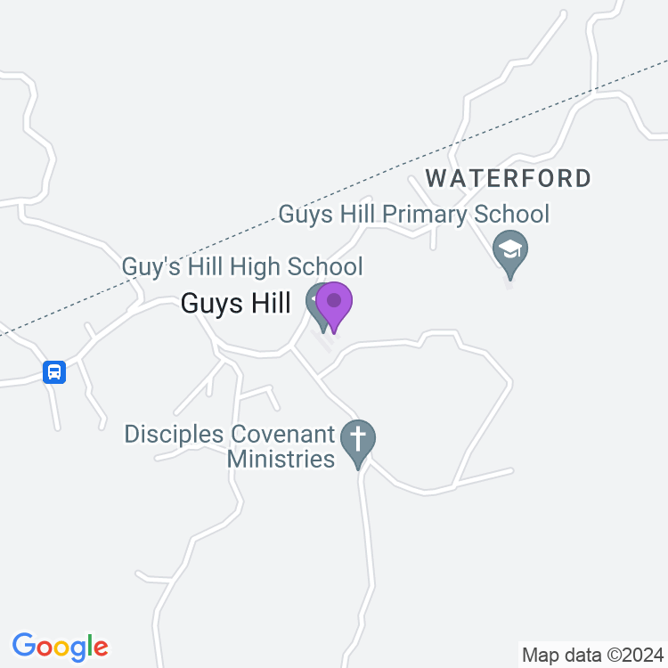 Map showing Guy's Hill High School