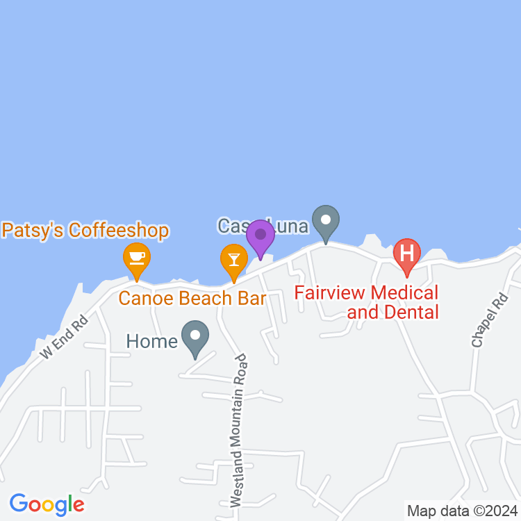Map showing Negril Yacht Club, Hotel, Seafood Restaurant & Bar - Dirty Banana's.