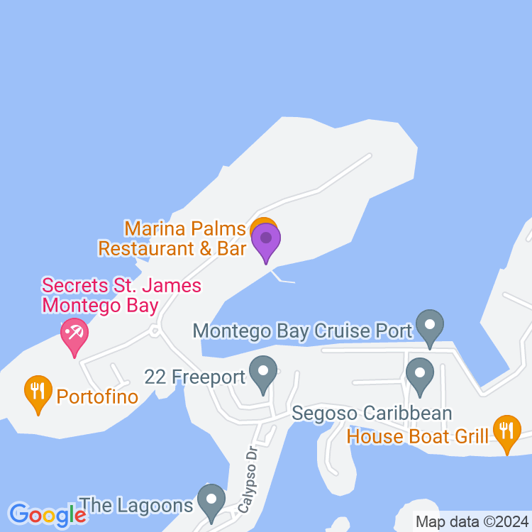 Map showing Montego Bay Yacht Club