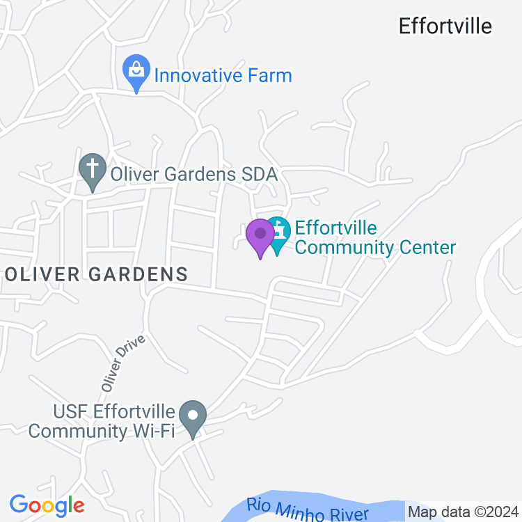 Map showing Effortville Community Centre