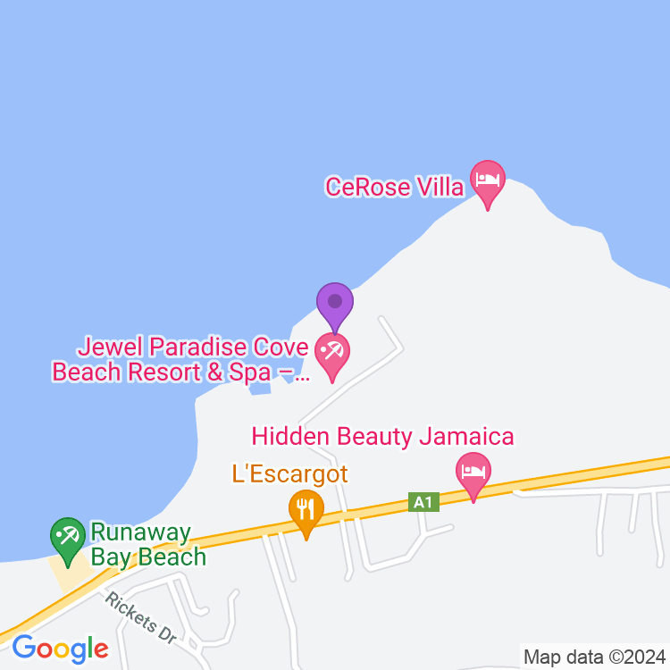 Map showing Jewel Paradise Cove