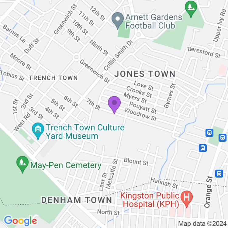 Map showing Uct, 15 Collins Green Avenue, Kingston 5