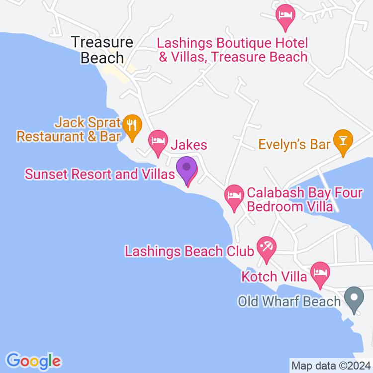 Map showing Sunset Resort & Villas