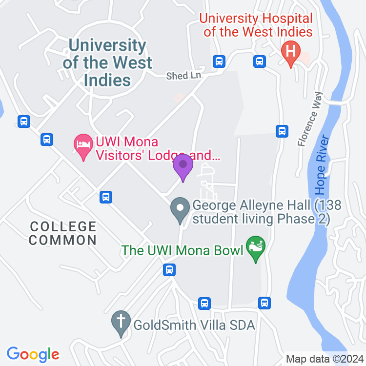 Map showing UWI Students' Union
