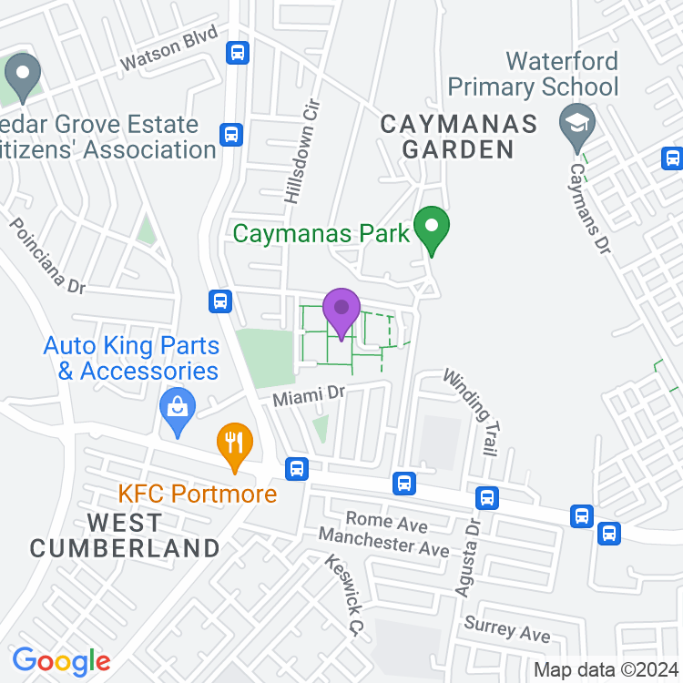 Map showing Caymanas Garden