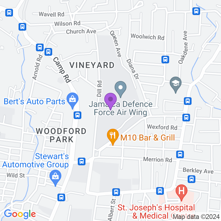 Map showing M10 Bar & Grill