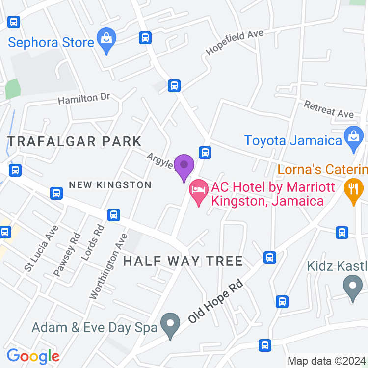 Map showing Eden Events Hub